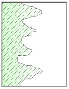 New unprotected glass surface cross-section